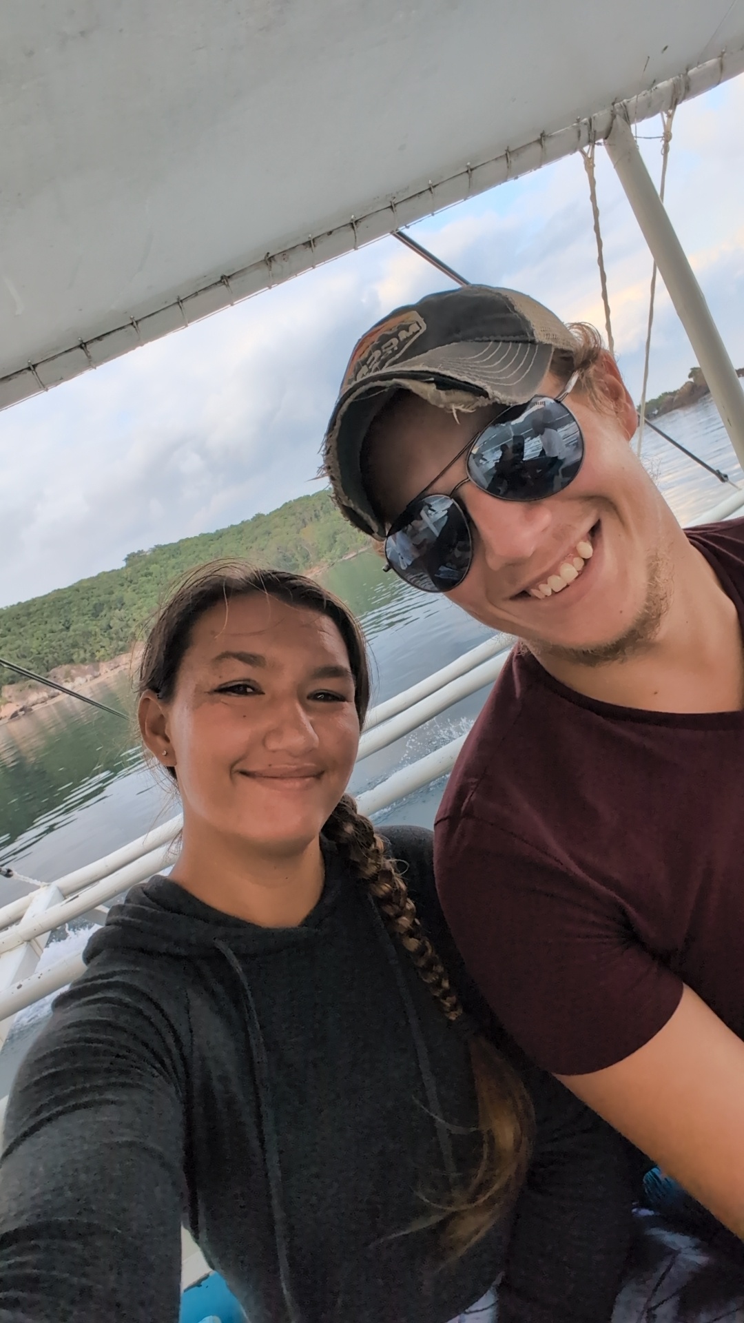 Ari and Ayden on a Boat